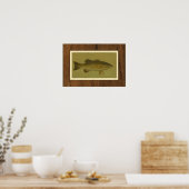 Poster Black Bass sur fond vert (Cuisine)