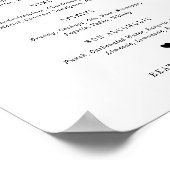 Poster Black Beatrice Script élégant Barre de mariage Men (Coin)