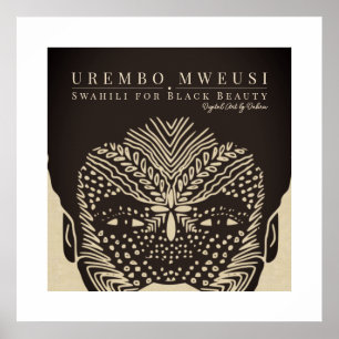 Poster Black Beauty African Woman Tribal Face Markets