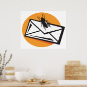 Poster Black Beetle Insect on Envelope (Cuisine)