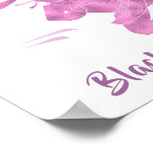 Poster Black Belt Karate Girl Rose violet moderne chic (Coin)