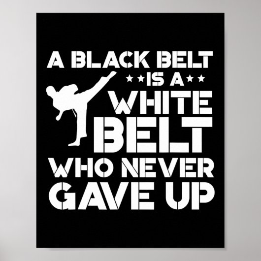 Poster Black Belt Shirts Taekwondo Karate Cadeau (Devant)