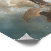 Poster Black Billed Magpie Oiseau Art Imprimer l'affiche (Coin)