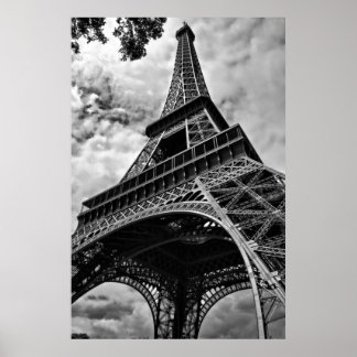 Poster Black Blanc Tour Eiffel Amour Paris Europe Voyage