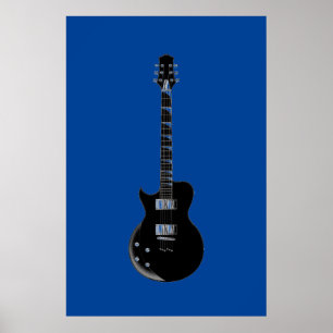 Poster Black Blue Pop Art Guitare électrique