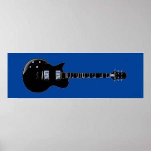 Poster Black Blue Pop Art Guitare électrique Imprimer (Devant)