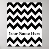 Poster Black Bold Chevron avec monogramme (Devant)