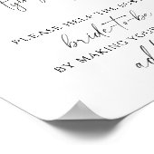 Poster Black bow Bridal shower - Aidez la mariée occupée (Coin)