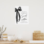 Poster Black Bow Coquette Sweet 16 Anniversaire Bienvenue (Cuisine)
