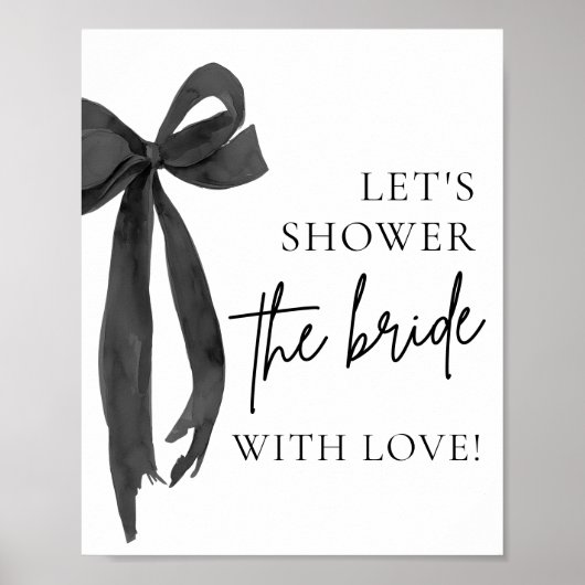 Poster Black Bow Douche La Mariée Avec Symbole D'Amour (Devant)