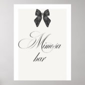 Poster Black Bow Elle Noue le Nœud Réception de Mariage (Devant)
