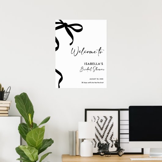 Poster Black Bow Elle Noue le Nœud Réception de Mariage (Bureau à domicile)