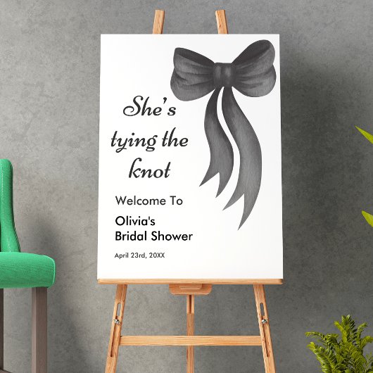 Poster Black Bow Elle Noue le Nœud Réception de Mariée