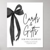 Poster Black Bow Graduate Party Cartes et cadeaux (Devant)