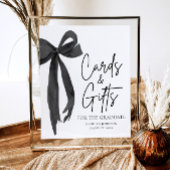 Poster Black Bow Graduate Party Cartes et cadeaux