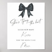 Poster Black bow nuptiale Combien de baisers (Devant)