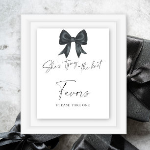 Poster Black bow nuptiale des faveurs prenez un