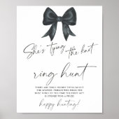 Poster Black bow nuptiale douche Ring chasse jeu (Devant)