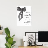 Poster Black Bow She's Tying the Knot Bridal Shower (Bureau à domicile)