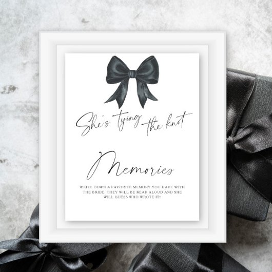 Poster Black Bow Souvenirs avec la mariée