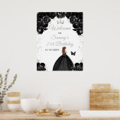 Poster Black Brown Cheveux Princesse Accueil (Cuisine)