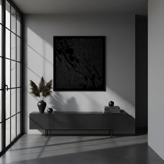 Poster Black Burlap Moderne Peinture Abstraite