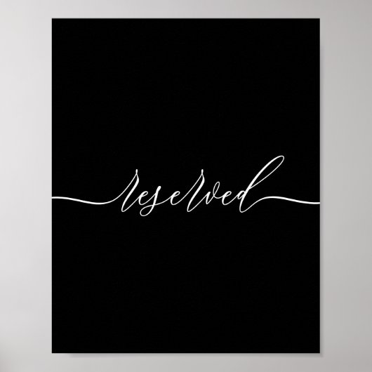 Poster Black Calligraphy Reserved (Devant)