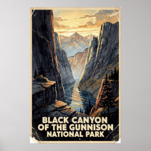 Poster Black Canyon of the Gunnison Parc National Vintage