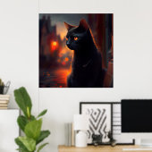 Poster Black Cat (Thuiskantoor)