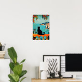 Poster Black Cat and Sea  (Bureau à domicile)