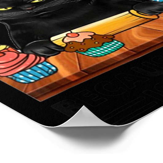 Poster Black Cat Baking Because Murder Is Wrong Cat Lover (Coin)