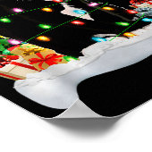 Poster Black Cat Christmas Lights Santa Hat Black Cat Lov (Coin)