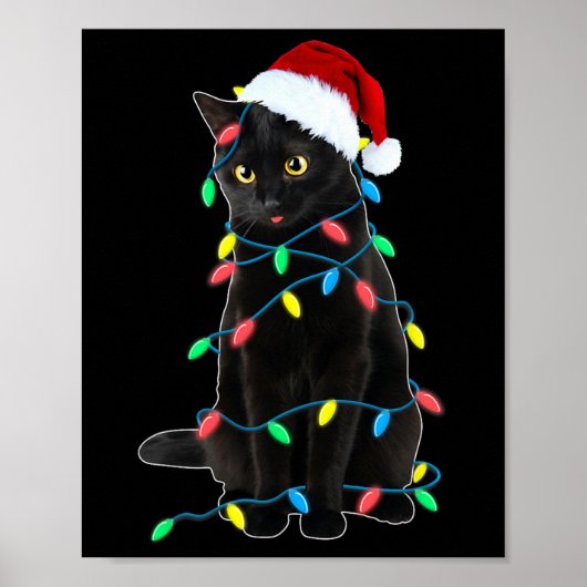 Poster Black Cat Christmas Tree Luminations Amusants Père (Devant)