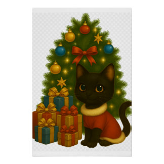 Poster “Black Cat Emi and the Christmas Tree”