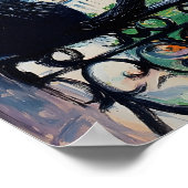 Poster Black cat enjoying the view of the Eiffel Tower (Coin)