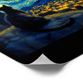 Poster Black Cat Funny Cat Lover Mom Daddy Starry Night V (Coin)