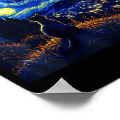 Poster Black Cat Funny Cat Lover Mom Daddy Starry Night V (Coin)