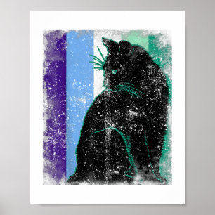 Poster Black Cat Homme LGBT LGBTQ Gay MLM Pride Funny Cat
