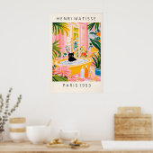 Poster Black Cat in Bathtub Print Matisse Style Bathroom (Cuisine)