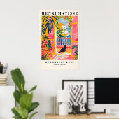 Poster Black Cat Matisse Art Print Pink Beachy (Bureau à domicile)