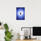 Poster Black Cat Moon Wall Art – Celestial Blue Decor (Bureau à domicile)