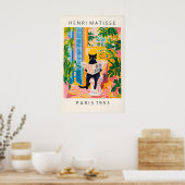 Poster Black Cat on Toilet Mattise Style Bathroom Print (Cuisine)