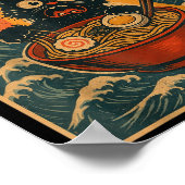 Poster Black Cat Ramen Alien Ufo Funny Japanese Kawaii An (Coin)