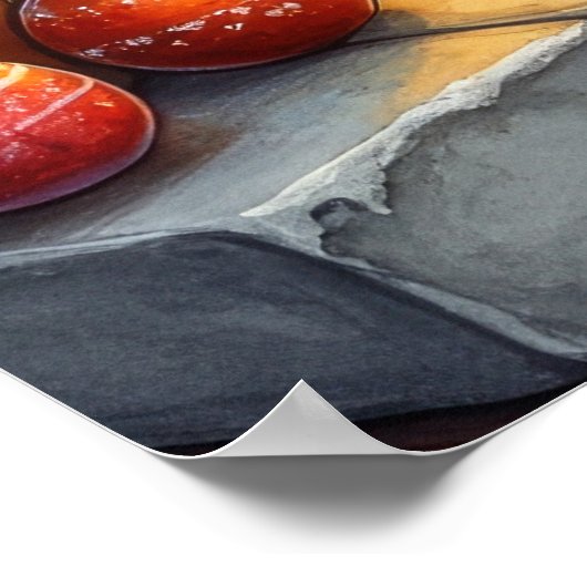 Poster Black Cat Sitting Fireplace with Christmas Lights (Coin)