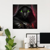 Poster Black Cat Warrior (Thuiskantoor)
