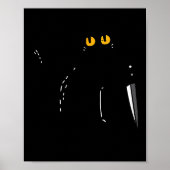 Poster Black Cat What Knife Funny Murderous Halloween Pet (Devant)