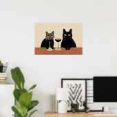 Poster Black Cat Wine Lover  (Bureau à domicile)
