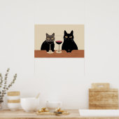 Poster Black Cat Wine Lover  (Cuisine)