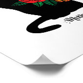 Poster Black Cat With Flowers (Coin)