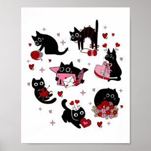 Poster Black Cats Valentine